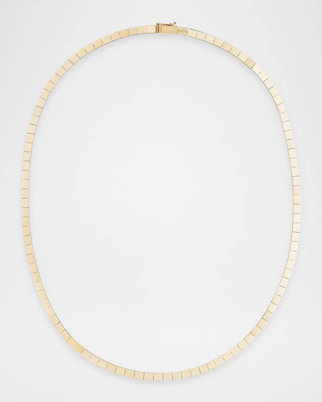 Thin Flash Tile Necklace in 14K Yellow Gold, 16.5"L